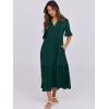 imageANRABESS Womens Casual Summer Ruffle Short Sleeve T Shirts Maxi Dress 2025 Fall V Neck Flowy Tiered Boho Beach DressesDark Green