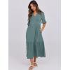imageANRABESS Womens Casual Summer Ruffle Short Sleeve T Shirts Maxi Dress 2025 Fall V Neck Flowy Tiered Boho Beach DressesGreen