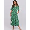 imageANRABESS Womens Casual Summer Ruffle Short Sleeve T Shirts Maxi Dress 2025 Fall V Neck Flowy Tiered Boho Beach DressesGreen Floral