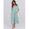 imageANRABESS Womens Casual Summer Ruffle Short Sleeve T Shirts Maxi Dress 2025 Fall V Neck Flowy Tiered Boho Beach DressesLight Green Floral
