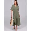 imageANRABESS Womens Casual Summer Ruffle Short Sleeve T Shirts Maxi Dress 2025 Fall V Neck Flowy Tiered Boho Beach DressesOlive