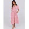 imageANRABESS Womens Casual Summer Ruffle Short Sleeve T Shirts Maxi Dress 2025 Fall V Neck Flowy Tiered Boho Beach DressesPink Floral