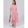 imageANRABESS Womens Casual Summer Ruffle Short Sleeve T Shirts Maxi Dress 2025 Fall V Neck Flowy Tiered Boho Beach DressesPink Floral