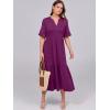 imageANRABESS Womens Casual Summer Ruffle Short Sleeve T Shirts Maxi Dress 2025 Fall V Neck Flowy Tiered Boho Beach DressesPurple