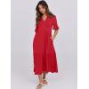 imageANRABESS Womens Casual Summer Ruffle Short Sleeve T Shirts Maxi Dress 2025 Fall V Neck Flowy Tiered Boho Beach DressesRed