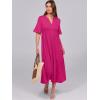 imageANRABESS Womens Casual Summer Ruffle Short Sleeve T Shirts Maxi Dress 2025 Fall V Neck Flowy Tiered Boho Beach DressesRose