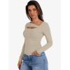 imageANRABESS Womens Cutout Tops Trendy Sexy Long Sleeve Shirts Ribbed Slim Fit Tee 2025 Fall Fashion Going Out Tshirts ClothesBeige Khaki