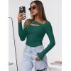 imageANRABESS Womens Cutout Tops Trendy Sexy Long Sleeve Shirts Ribbed Slim Fit Tee 2025 Fall Fashion Going Out Tshirts ClothesGreen