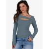 imageANRABESS Womens Cutout Tops Trendy Sexy Long Sleeve Shirts Ribbed Slim Fit Tee 2025 Fall Fashion Going Out Tshirts ClothesGrey Blue