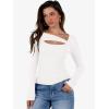 imageANRABESS Womens Cutout Tops Trendy Sexy Long Sleeve Shirts Ribbed Slim Fit Tee 2025 Fall Fashion Going Out Tshirts ClothesWhite