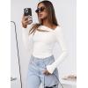 imageANRABESS Womens Cutout Tops Trendy Sexy Long Sleeve Shirts Ribbed Slim Fit Tee 2025 Fall Fashion Going Out Tshirts ClothesWhite