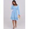 imageANRABESS Womens Dress Long Lantern Sleeve Square Neck Elastic Waist Ruffle Flowy Swing ALine Short Dresses 2025 Fall FashionLight Blue