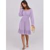 imageANRABESS Womens Dress Long Lantern Sleeve Square Neck Elastic Waist Ruffle Flowy Swing ALine Short Dresses 2025 Fall FashionLight Purple