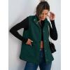 imageANRABESS Womens Fleece Vest Loose Warm Button Down Fall Fuzzy Sherpa Jackets Fuzzy Vest With Pockets Winter OuterwearDeep Green