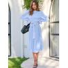 imageANRABESS Womens Floral Chiffon Midi Dress Puff Long Sleeve Mock Neck Summer Wedding Guest Party Dresses Fall 2025 OutfitsBlue