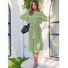 imageANRABESS Womens Floral Chiffon Midi Dress Puff Long Sleeve Mock Neck Summer Wedding Guest Party Dresses Fall 2025 OutfitsGreen