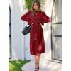 imageANRABESS Womens Floral Chiffon Midi Dress Puff Long Sleeve Mock Neck Summer Wedding Guest Party Dresses Fall 2025 OutfitsRed