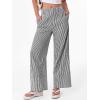 imageANRABESS Womens Gingham Striped Boxer Pants Pajama Lounge PJ Bottoms Plaid Wide Leg Casual Cute Fall Trousers with PocketsBlack White Stripe
