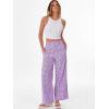 imageANRABESS Womens Gingham Striped Boxer Pants Pajama Lounge PJ Bottoms Plaid Wide Leg Casual Cute Fall Trousers with PocketsPurple White Plaid
