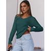 imageANRABESS Womens Long Sleeve Cable Knit Sweater 2025 Fall Fashion V Neck Fitted Pullover Top Business Casual Work Fall OutfitsDeep Green