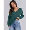 imageANRABESS Womens Long Sleeve Cable Knit Sweater 2025 Fall Fashion V Neck Fitted Pullover Top Business Casual Work Fall OutfitsDeep Green