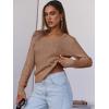 imageANRABESS Womens Long Sleeve Cable Knit Sweater 2025 Fall Fashion V Neck Fitted Pullover Top Business Casual Work Fall OutfitsKhaki Tan