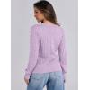 imageANRABESS Womens Long Sleeve Cable Knit Sweater 2025 Fall Fashion V Neck Fitted Pullover Top Business Casual Work Fall OutfitsLight Purple