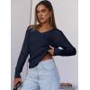 imageANRABESS Womens Long Sleeve Cable Knit Sweater 2025 Fall Fashion V Neck Fitted Pullover Top Business Casual Work Fall OutfitsNavy Blue