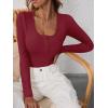 imageANRABESS Womens Long Sleeve Henley Tops Ribbed Knit Slim Fitted Trendy T Shirt Basic Tees Layer 2025 Fall Fashion OutfitsDeep Red