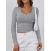imageANRABESS Womens Long Sleeve Henley Tops Ribbed Knit Slim Fitted Trendy T Shirt Basic Tees Layer 2025 Fall Fashion OutfitsGrey