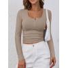 imageANRABESS Womens Long Sleeve Henley Tops Ribbed Knit Slim Fitted Trendy T Shirt Basic Tees Layer 2025 Fall Fashion OutfitsLight Khaki