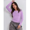 imageANRABESS Womens Long Sleeve Shirts Tight Fitted Going Out Crop Tops Crewneck Basic Tee Y2k Fall Outfits Teens Girls ClothesBright Purple