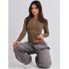 imageANRABESS Womens Long Sleeve Shirts Tight Fitted Going Out Crop Tops Crewneck Basic Tee Y2k Fall Outfits Teens Girls ClothesBrown