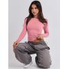 imageANRABESS Womens Long Sleeve Shirts Tight Fitted Going Out Crop Tops Crewneck Basic Tee Y2k Fall Outfits Teens Girls ClothesDark Pink