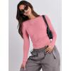 imageANRABESS Womens Long Sleeve Shirts Tight Fitted Going Out Crop Tops Crewneck Basic Tee Y2k Fall Outfits Teens Girls ClothesDark Pink