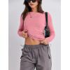 imageANRABESS Womens Long Sleeve Shirts Tight Fitted Going Out Crop Tops Crewneck Basic Tee Y2k Fall Outfits Teens Girls ClothesDark Pink