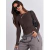 imageANRABESS Womens Long Sleeve Shirts Tight Fitted Going Out Crop Tops Crewneck Basic Tee Y2k Fall Outfits Teens Girls ClothesDeep Brown