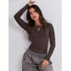imageANRABESS Womens Long Sleeve Shirts Tight Fitted Going Out Crop Tops Crewneck Basic Tee Y2k Fall Outfits Teens Girls ClothesDeep Brown
