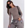 imageANRABESS Womens Long Sleeve Shirts Tight Fitted Going Out Crop Tops Crewneck Basic Tee Y2k Fall Outfits Teens Girls ClothesGrey Khaki