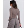 imageANRABESS Womens Long Sleeve Shirts Tight Fitted Going Out Crop Tops Crewneck Basic Tee Y2k Fall Outfits Teens Girls ClothesGrey Khaki