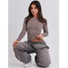 imageANRABESS Womens Long Sleeve Shirts Tight Fitted Going Out Crop Tops Crewneck Basic Tee Y2k Fall Outfits Teens Girls ClothesGrey Khaki