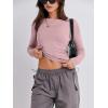 imageANRABESS Womens Long Sleeve Shirts Tight Fitted Going Out Crop Tops Crewneck Basic Tee Y2k Fall Outfits Teens Girls ClothesGrey Pink