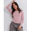 imageANRABESS Womens Long Sleeve Shirts Tight Fitted Going Out Crop Tops Crewneck Basic Tee Y2k Fall Outfits Teens Girls ClothesGrey Pink