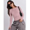 imageANRABESS Womens Long Sleeve Shirts Tight Fitted Going Out Crop Tops Crewneck Basic Tee Y2k Fall Outfits Teens Girls ClothesGrey Pink