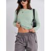imageANRABESS Womens Long Sleeve Shirts Tight Fitted Going Out Crop Tops Crewneck Basic Tee Y2k Fall Outfits Teens Girls ClothesLight Green
