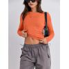 imageANRABESS Womens Long Sleeve Shirts Tight Fitted Going Out Crop Tops Crewneck Basic Tee Y2k Fall Outfits Teens Girls ClothesOrange
