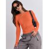 imageANRABESS Womens Long Sleeve Shirts Tight Fitted Going Out Crop Tops Crewneck Basic Tee Y2k Fall Outfits Teens Girls ClothesOrange