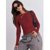 imageANRABESS Womens Long Sleeve Shirts Tight Fitted Going Out Crop Tops Crewneck Basic Tee Y2k Fall Outfits Teens Girls ClothesRed