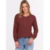 imageANRABESS Womens Long Sleeve Waffle Knit Shirts Dressy Casual Loose Button Up V Neck Henley Tops 2025 Fall Basic Tee BlouseBirck Red