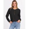 imageANRABESS Womens Long Sleeve Waffle Knit Shirts Dressy Casual Loose Button Up V Neck Henley Tops 2025 Fall Basic Tee BlouseBlack